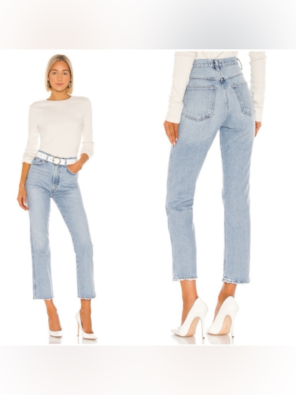 Agolde Pinch Waist High Rise Kick Jeans in Riptide Size 23